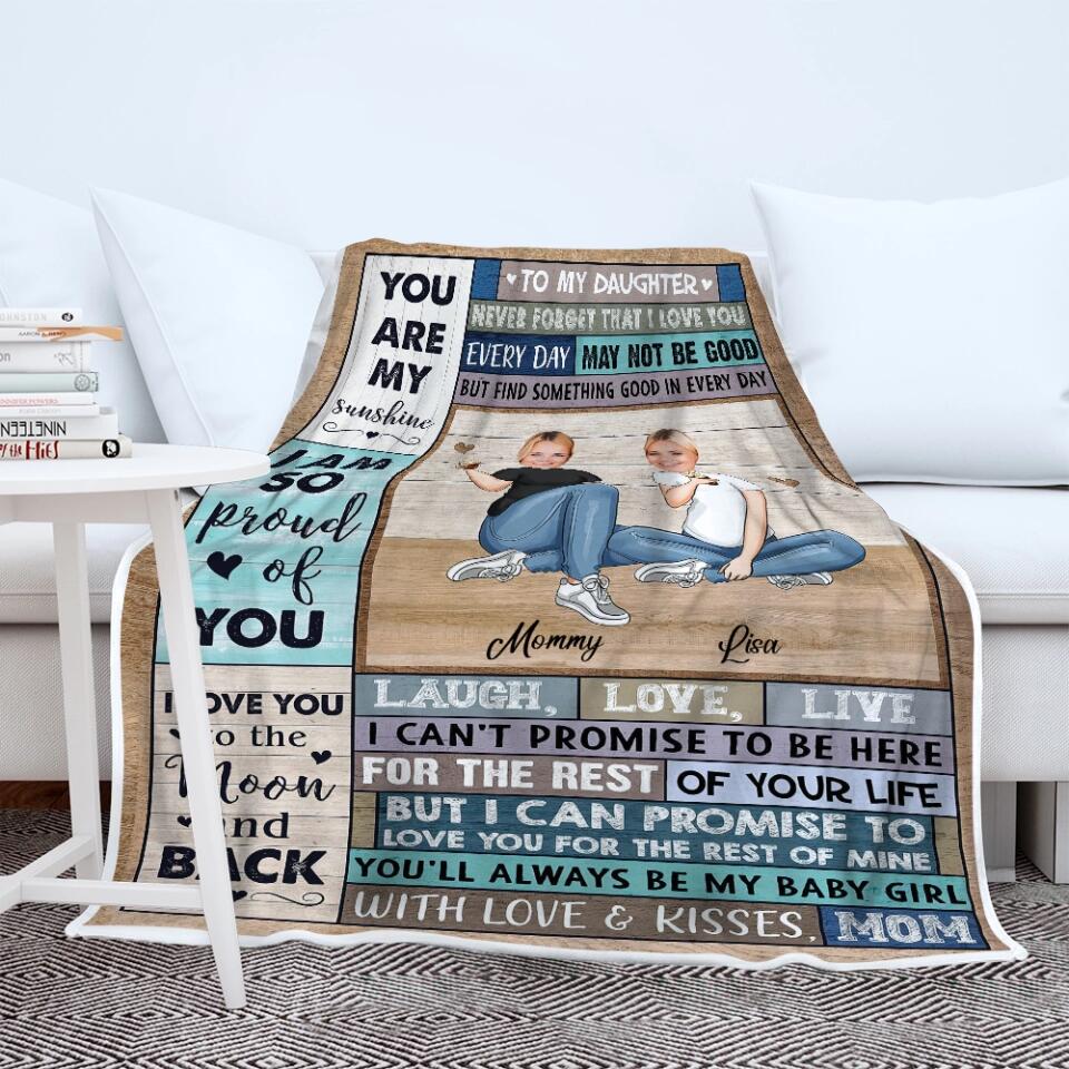 To My Daughter, I'm So Proud of You - Best custom Photo and Name Fleece Blanket Gift Idea for Daughter/ For Her - 212IHNLNBL899 - Image 9