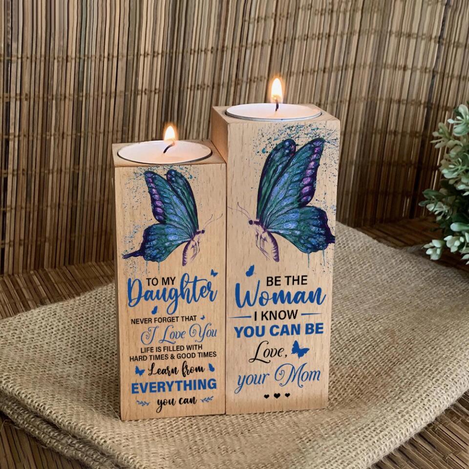 To My Daughter Never Forget That I Love from Love Mom Engraved Candle Holder Gift for Anniversary Birthday Graduation Wedding - 211IHPNPCH498 - Image 5