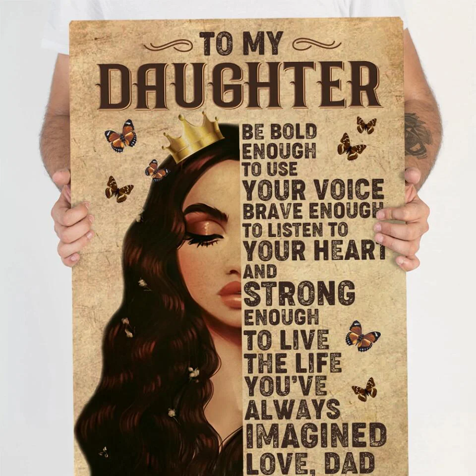 To My Daughter Princess Crown Custom Canvas Poster Birthday Gift For Daughter - Image 7