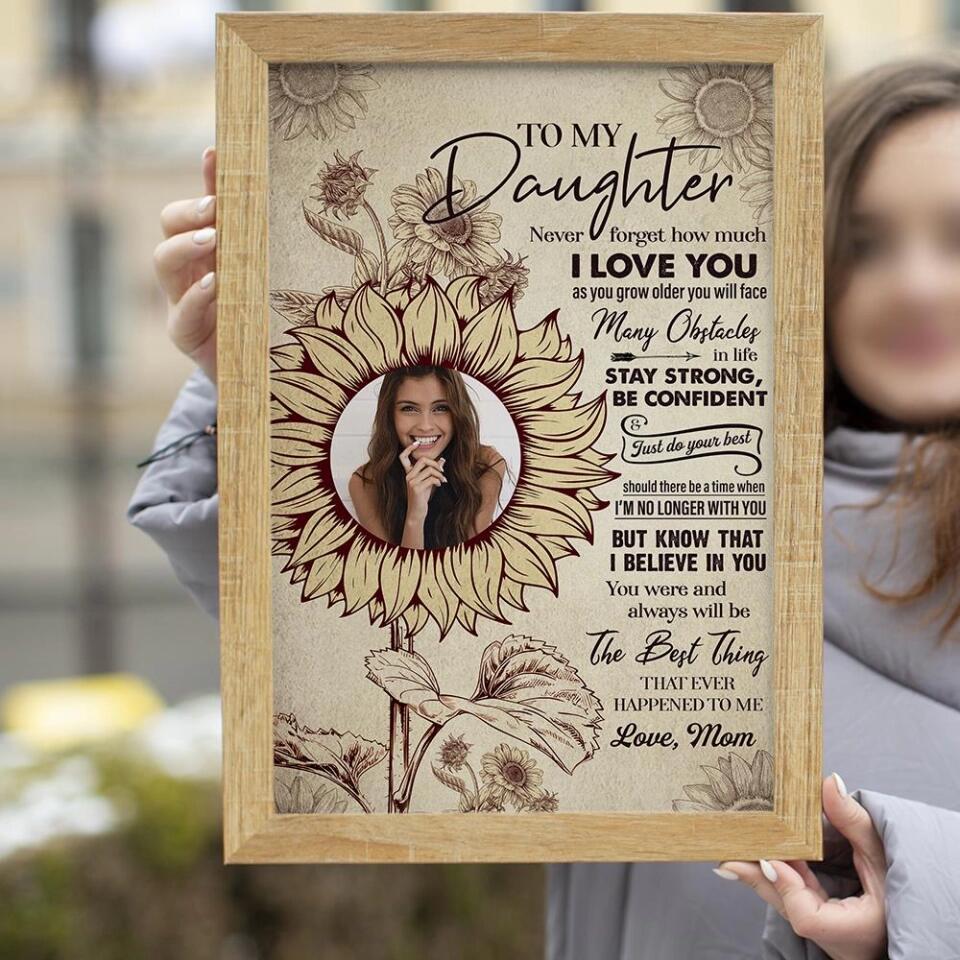 To My Daughter Sun Flower Custom Canvas Poster Birthday Gift For Daughter - Image 12
