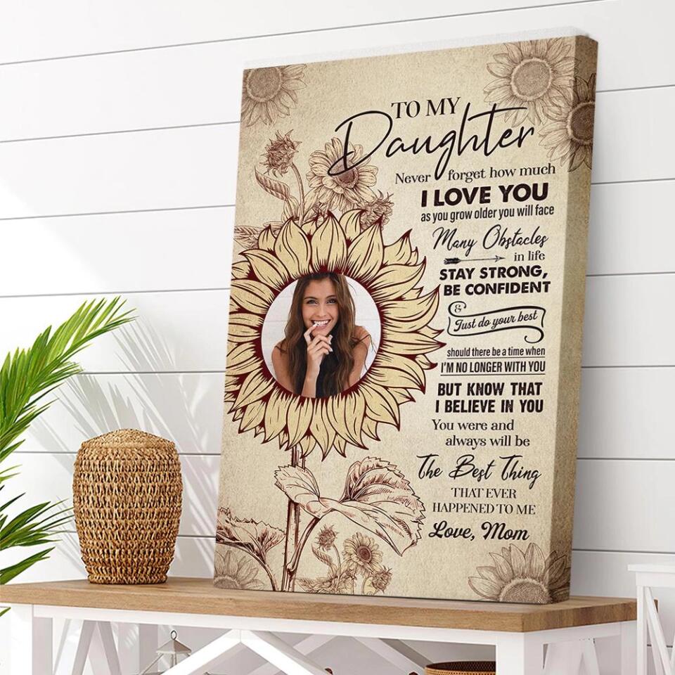 To My Daughter Sun Flower Custom Canvas Poster Birthday Gift For Daughter - Image 6