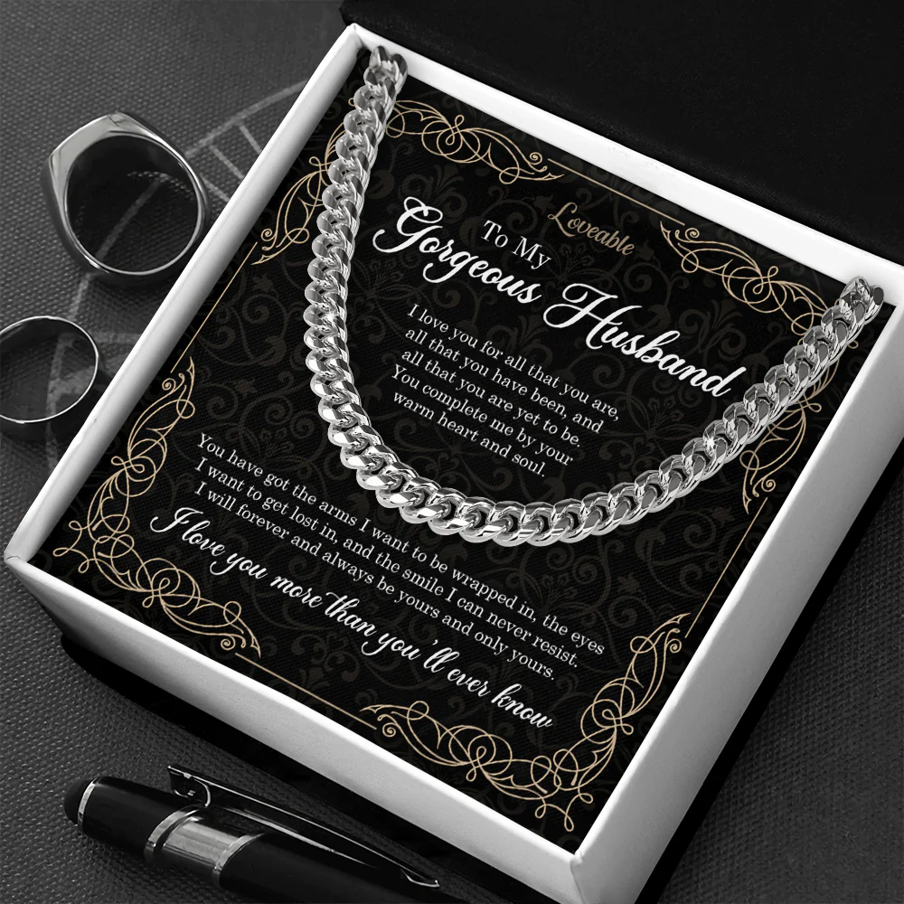 To my Gorgeous Husband, I love you more than you'll ever know Personalized Necklace - Image 3