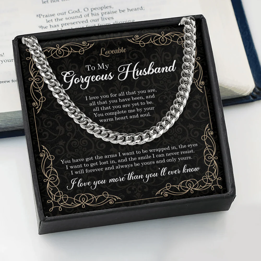 To my Gorgeous Husband, I love you more than you'll ever know Personalized Necklace - Image 4