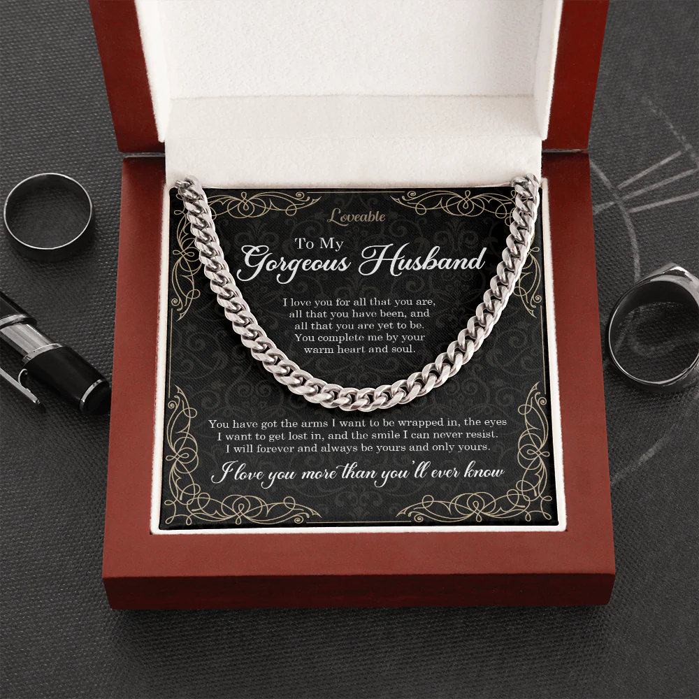 To my Gorgeous Husband, I love you more than you'll ever know Personalized Necklace - Image 5