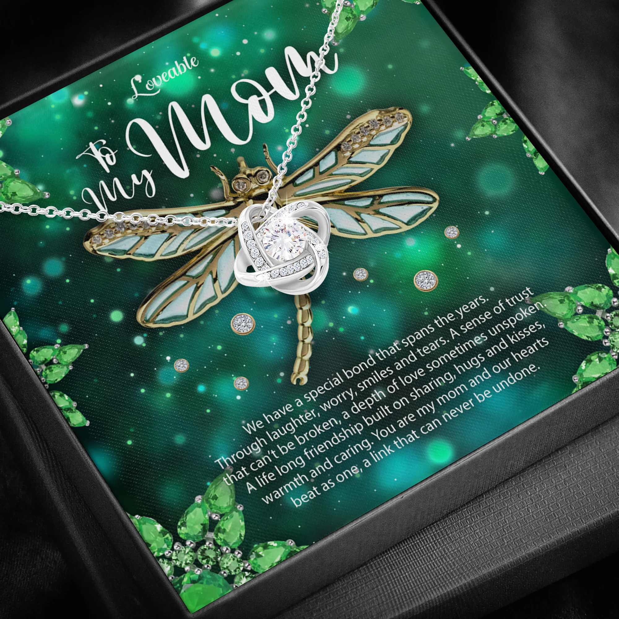 To My Gorgeous Mom Personalized White Gold Necklace - Image 2