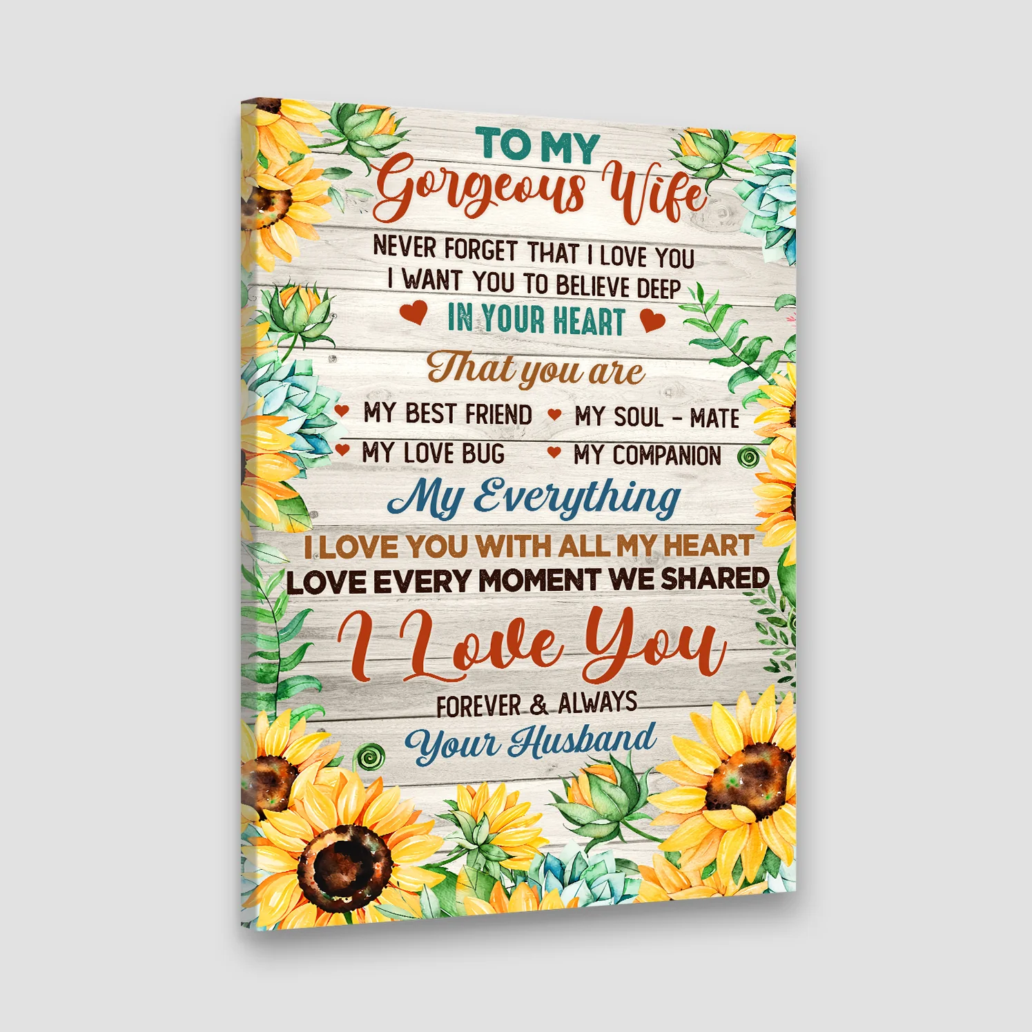 To My Gorgeous Wife I love you forever and always - Canvas/Poster - Image 3