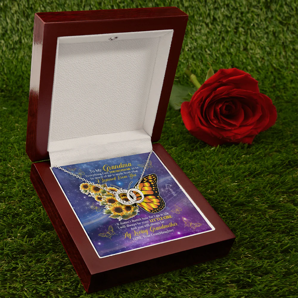 To my Grandma, My Loving Grandma White Gold Necklace - Image 6