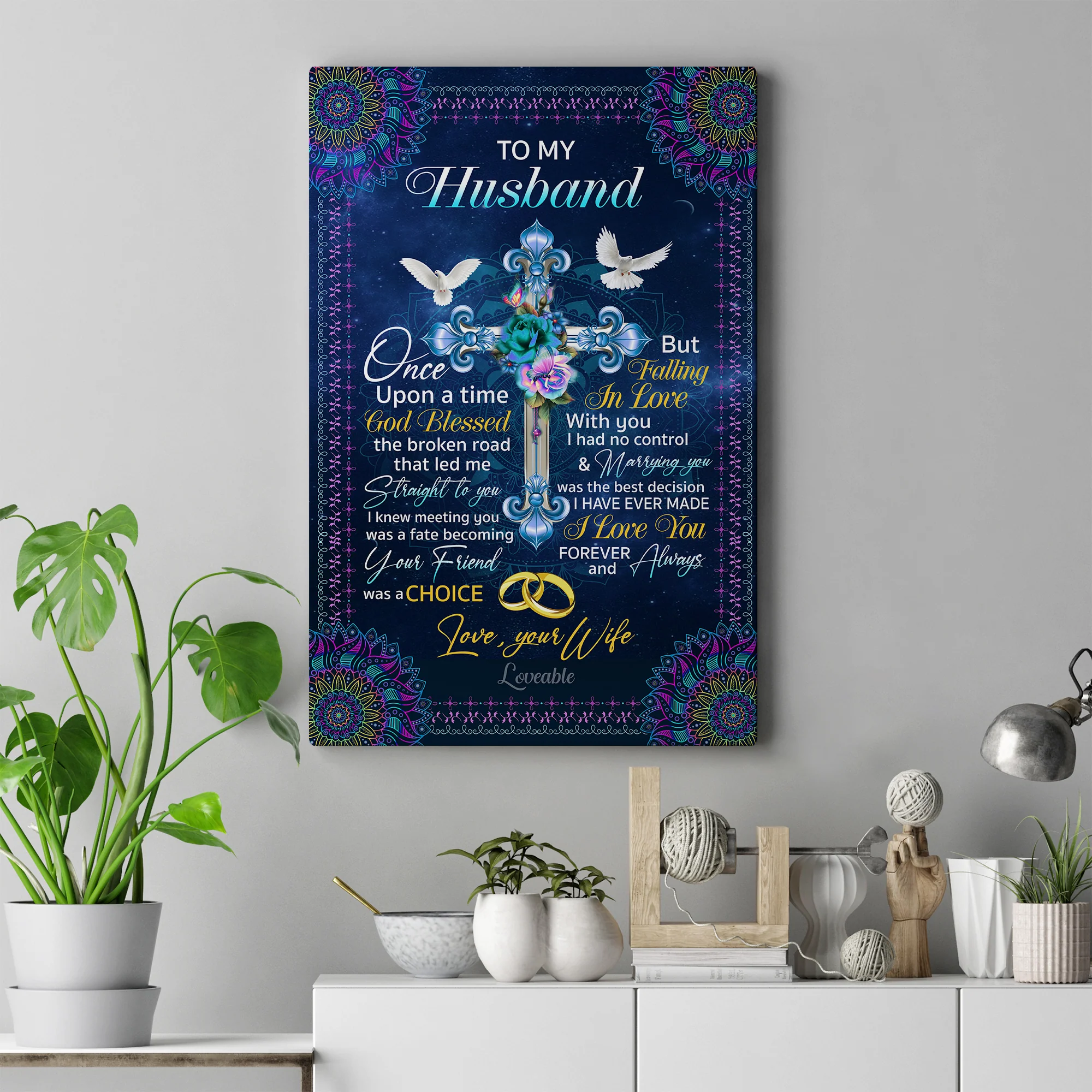 To my Husband I love you forever and always Canvas/ Poster - Image 3