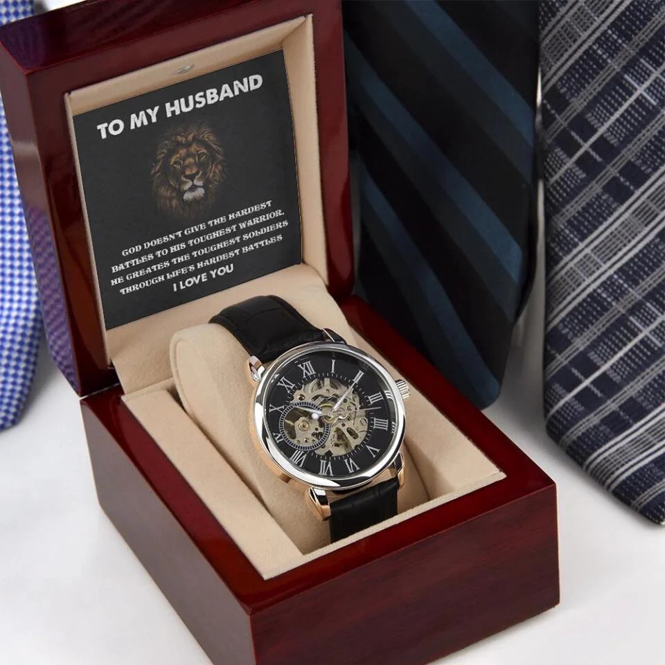 To My Husband Christian Quote Openwork Watch - God Gift For Husband - Image 3