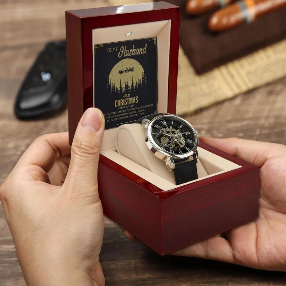 To My Husband On Christmas - Luxury's Men Watch With Led Light - Image 3