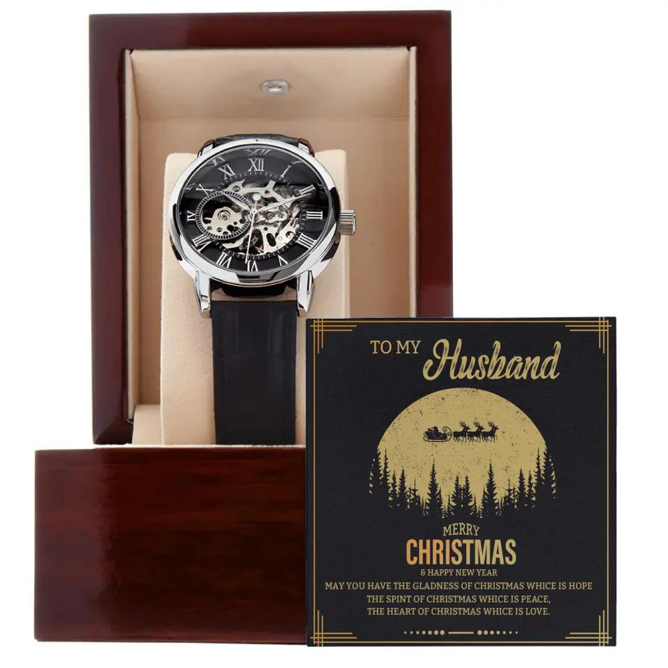 To My Husband On Christmas - Luxury's Men Watch With Led Light - Image 4
