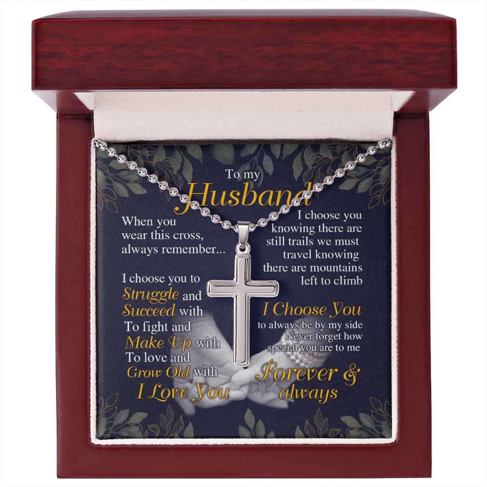 To My Husband Stainless Ballchain Necklace - Image 4