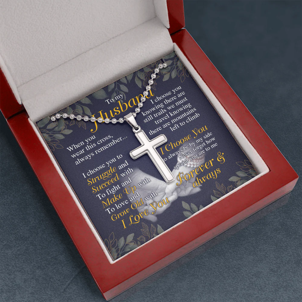 To My Husband Stainless Ballchain Necklace - Image 5
