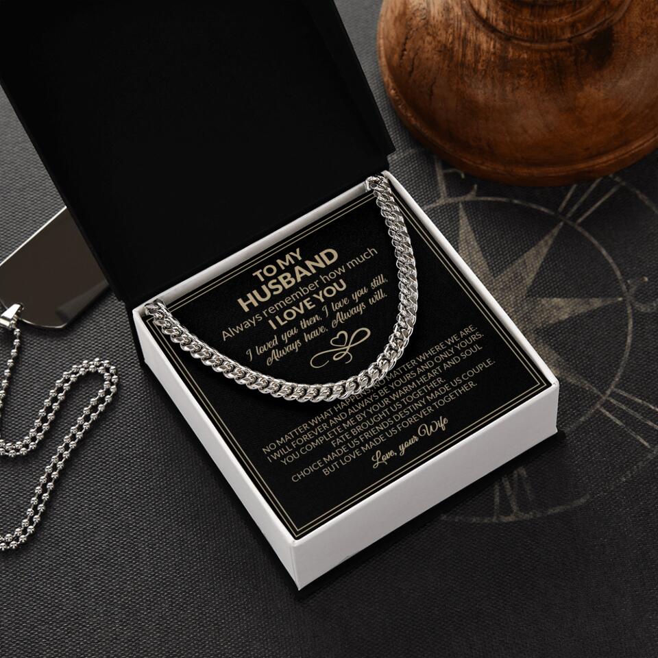 To My Husband Valentine's Day Quotes Cuban Link Chain Gift For Husband - Image 2