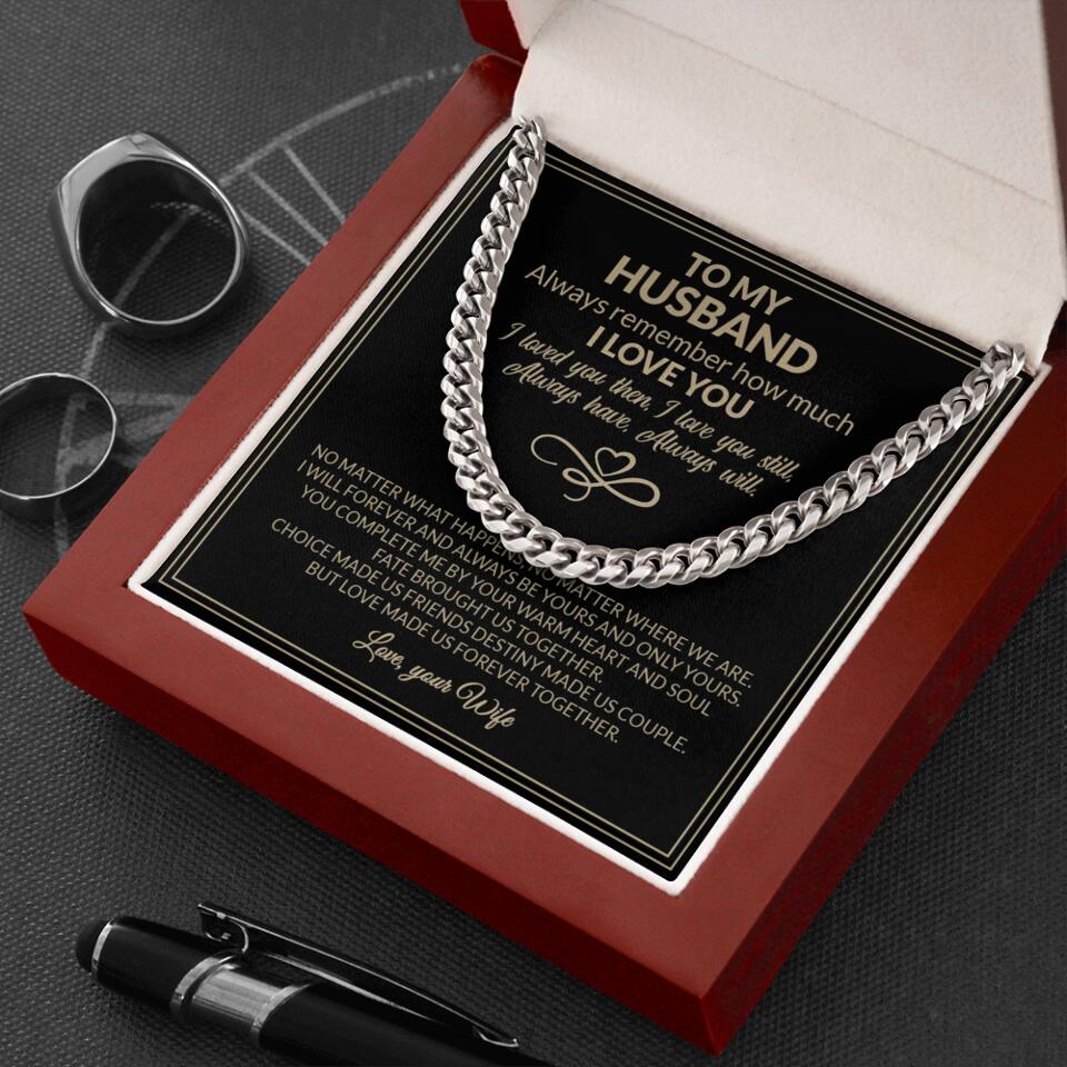 To My Husband Valentine's Day Quotes Cuban Link Chain Gift For Husband - Image 6