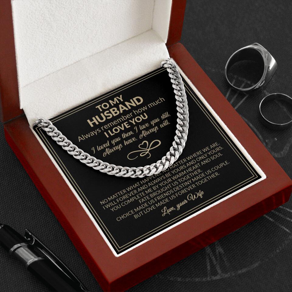 To My Husband Valentine's Day Quotes Cuban Link Chain Gift For Husband - Image 7