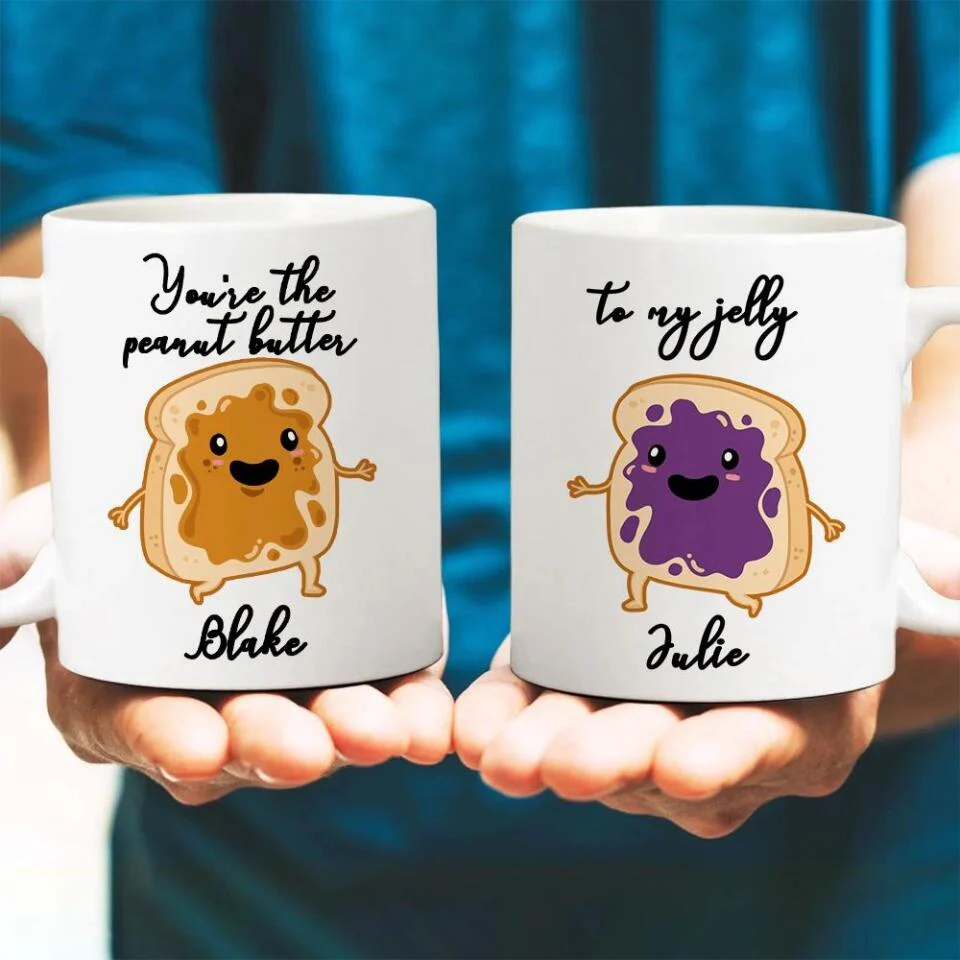 You Are Peanut Butter to My Jelly Personalized Mug Couple Gift - Image 3