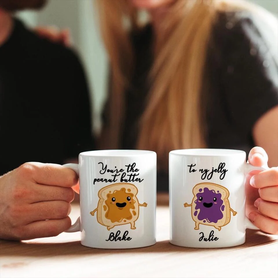 You Are Peanut Butter to My Jelly Personalized Mug Couple Gift - Image 4