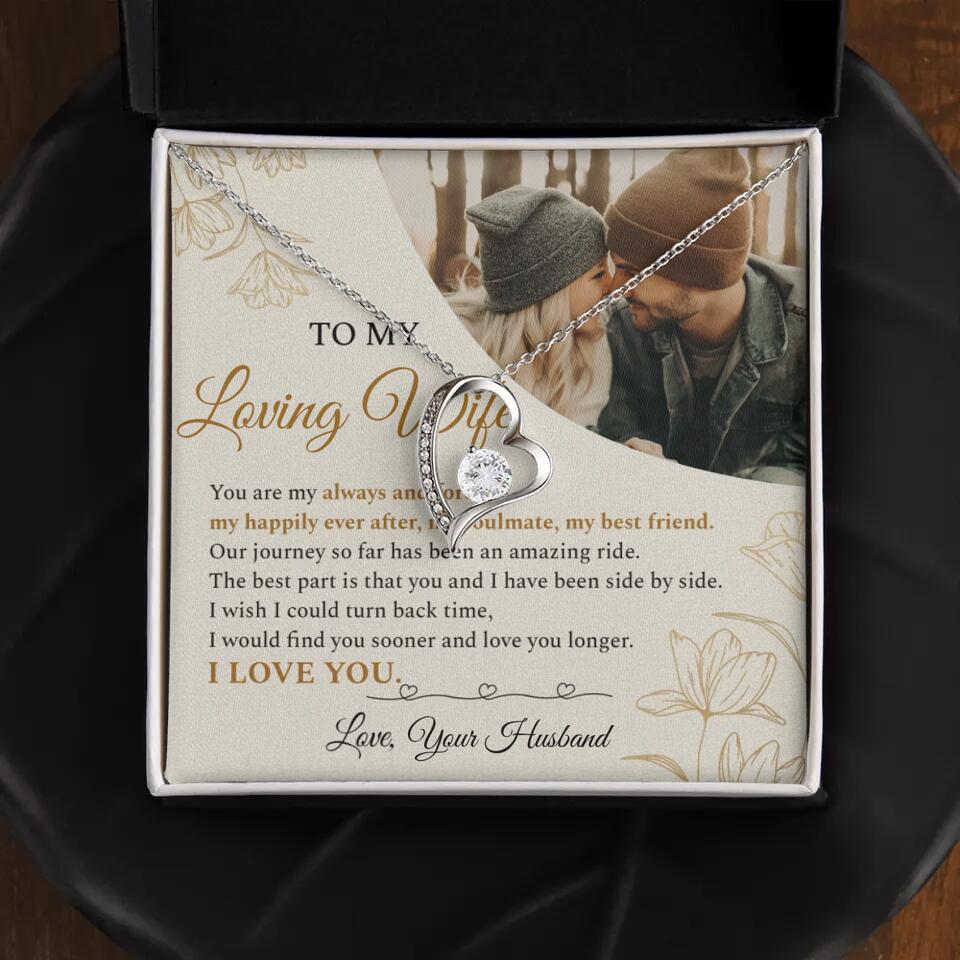Personalized Valentine Gifts - To My Loving Wife Love Quotes For Her Custom Necklace Valentine Gift For Wife - Image 14