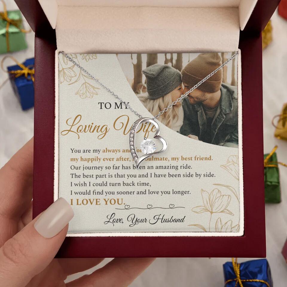 Personalized Valentine Gifts - To My Loving Wife Love Quotes For Her Custom Necklace Valentine Gift For Wife - Image 23