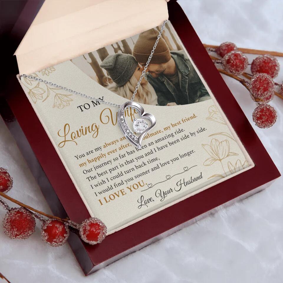 Personalized Valentine Gifts - To My Loving Wife Love Quotes For Her Custom Necklace Valentine Gift For Wife - Image 25