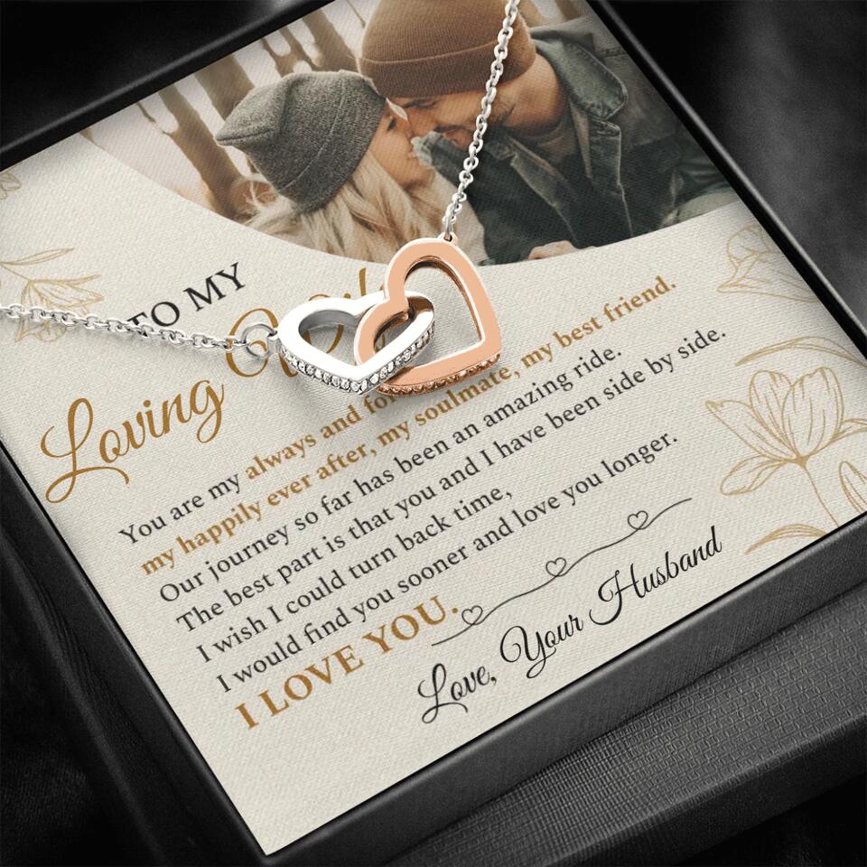 Personalized Valentine Gifts - To My Loving Wife Love Quotes For Her Custom Necklace Valentine Gift For Wife - Image 3