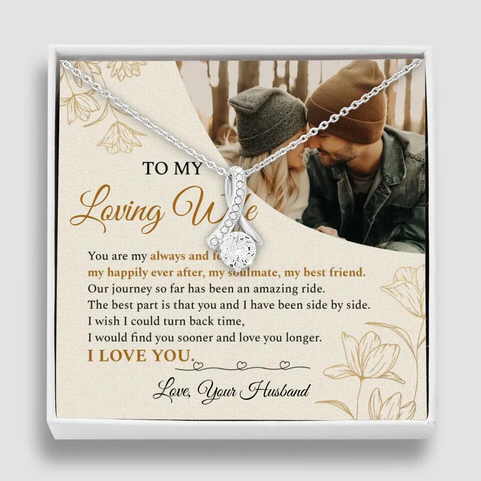 Personalized Valentine Gifts - To My Loving Wife Love Quotes For Her Custom Necklace Valentine Gift For Wife - Image 39