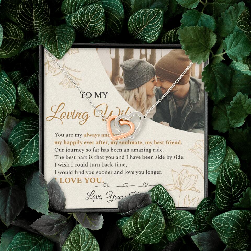 Personalized Valentine Gifts - To My Loving Wife Love Quotes For Her Custom Necklace Valentine Gift For Wife - Image 4