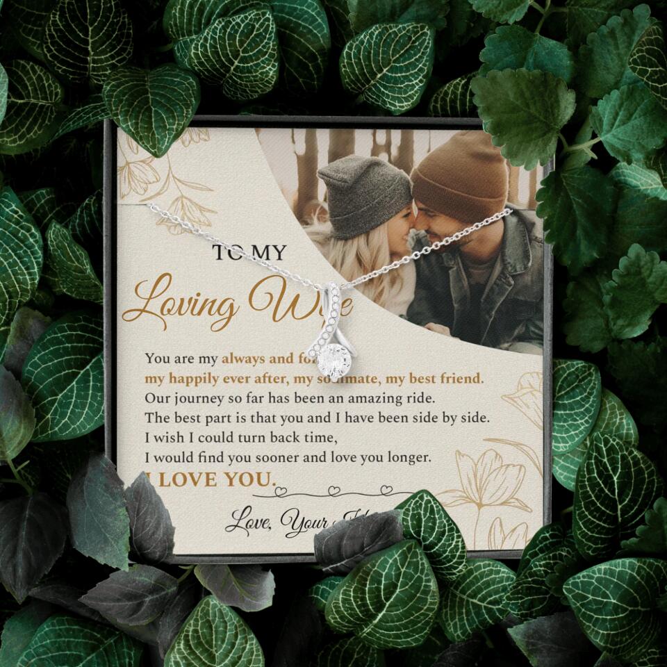 Personalized Valentine Gifts - To My Loving Wife Love Quotes For Her Custom Necklace Valentine Gift For Wife - Image 41