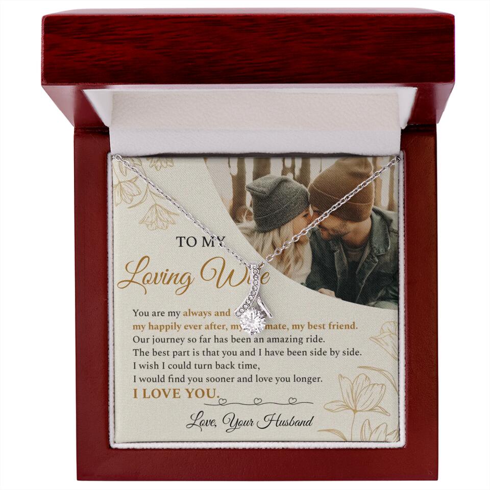 Personalized Valentine Gifts - To My Loving Wife Love Quotes For Her Custom Necklace Valentine Gift For Wife - Image 44