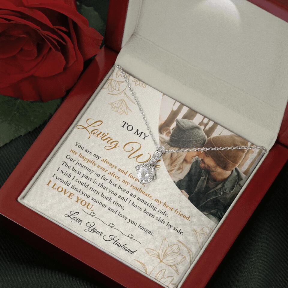 Personalized Valentine Gifts - To My Loving Wife Love Quotes For Her Custom Necklace Valentine Gift For Wife - Image 47