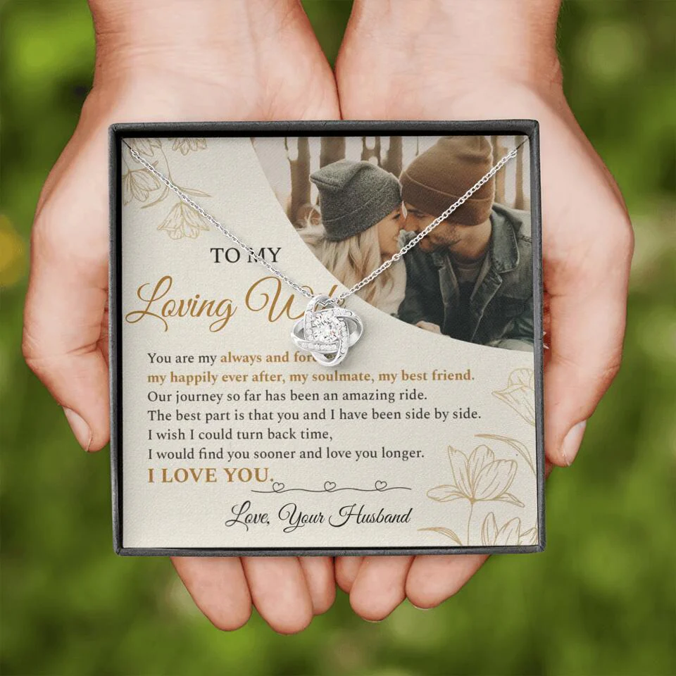 Personalized Valentine Gifts - To My Loving Wife Love Quotes For Her Custom Necklace Valentine Gift For Wife - Image 9