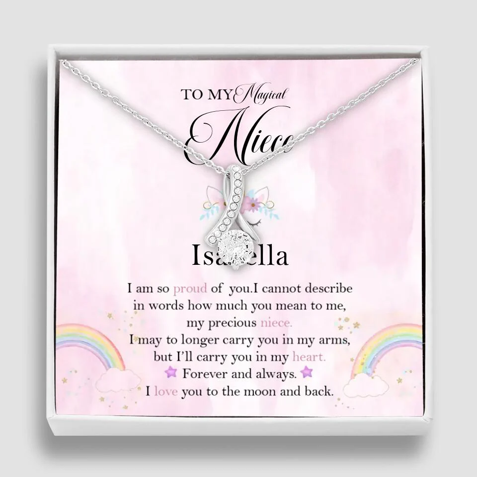 To My Magic Niece, I am so Proud of You - Personalized Necklace - Birthday Gift for Niece - Image 11