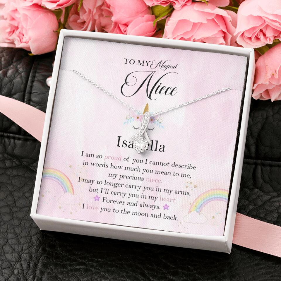 To My Magic Niece, I am so Proud of You - Personalized Necklace - Birthday Gift for Niece - Image 15