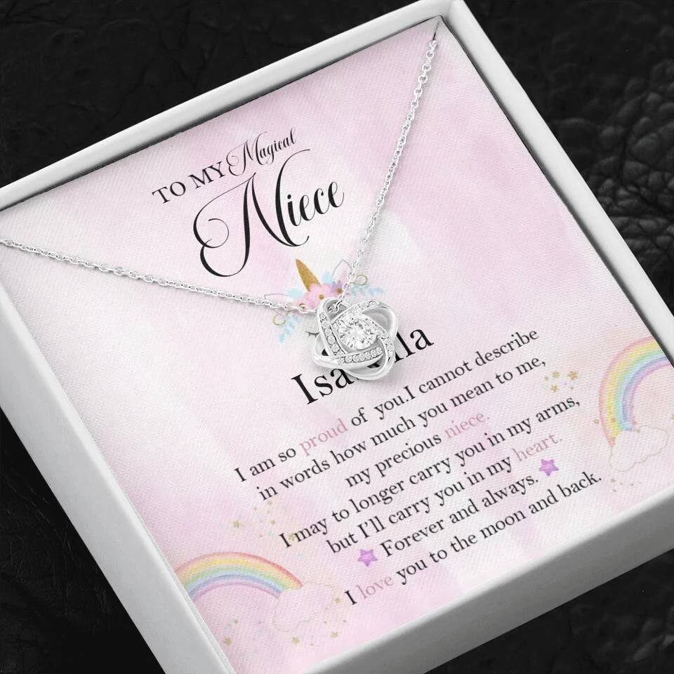 To My Magic Niece, I am so Proud of You - Personalized Necklace - Birthday Gift for Niece - Image 3