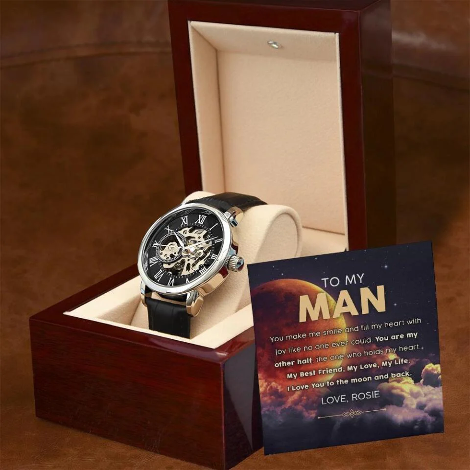 To My Man You Make Me Smile And Fill My Heart - Personalized Watch - Image 4