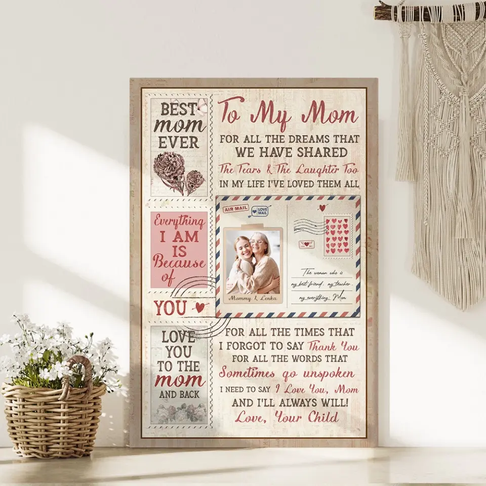 To My Mom For All The Dreams Letter Style - Custom Canvas Poster - Birthday Gift For Mom - Image 11