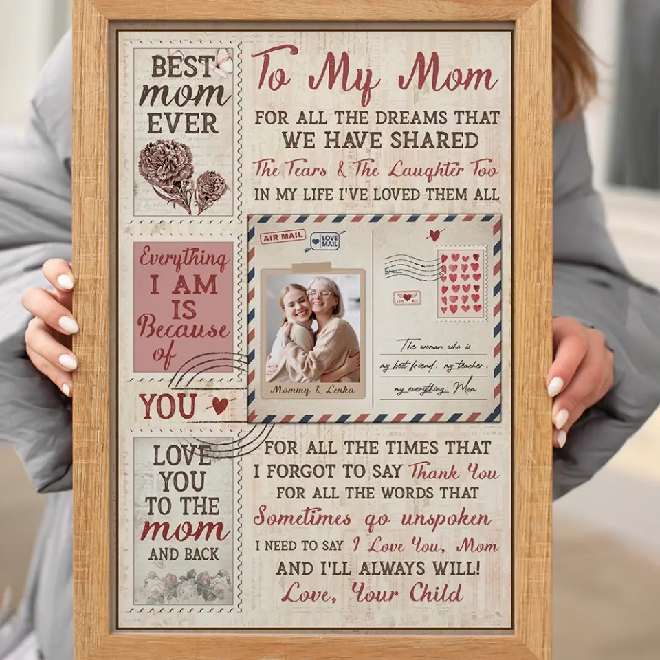 To My Mom For All The Dreams Letter Style - Custom Canvas Poster - Birthday Gift For Mom - Image 12