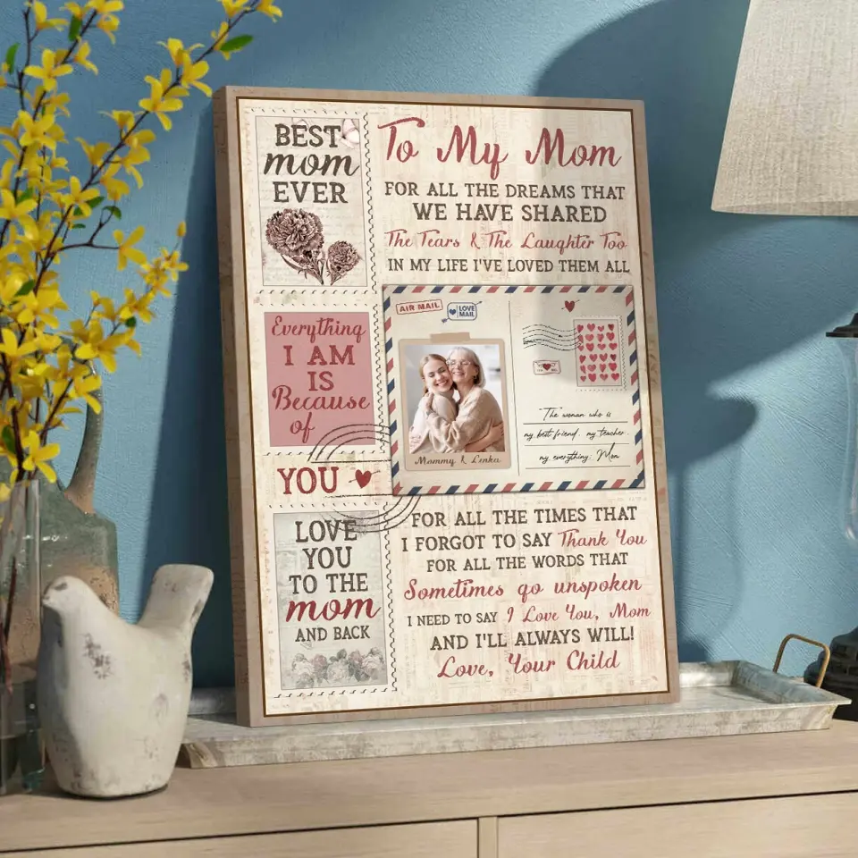 To My Mom For All The Dreams Letter Style - Custom Canvas Poster - Birthday Gift For Mom - Image 5
