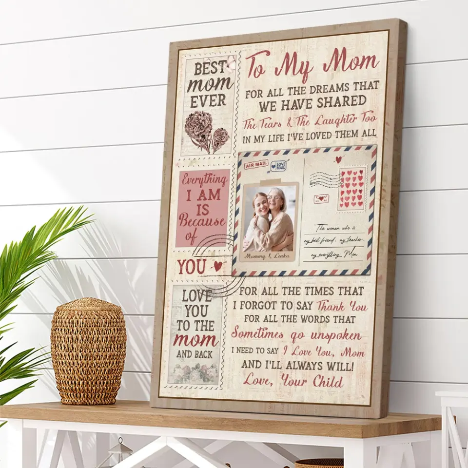 To My Mom For All The Dreams Letter Style - Custom Canvas Poster - Birthday Gift For Mom - Image 6
