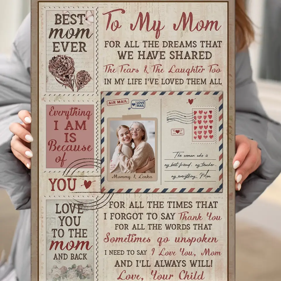 To My Mom For All The Dreams Letter Style - Custom Canvas Poster - Birthday Gift For Mom - Image 7
