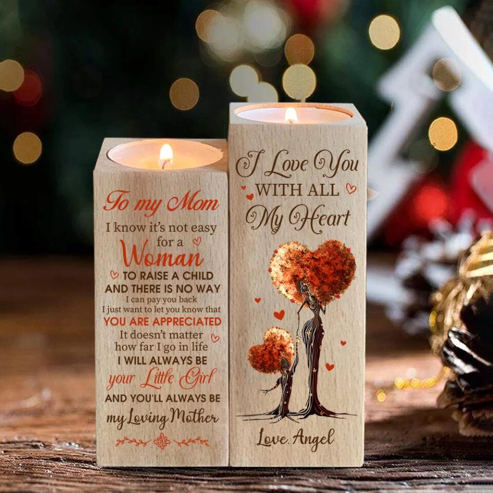 To My Mom I Love You With All My Heart Custom Candle Holder Mother's Day Gift - Image 3