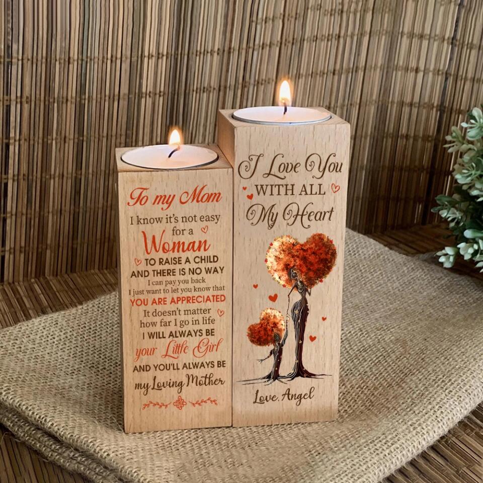To My Mom I Love You With All My Heart Custom Candle Holder Mother's Day Gift - Image 4