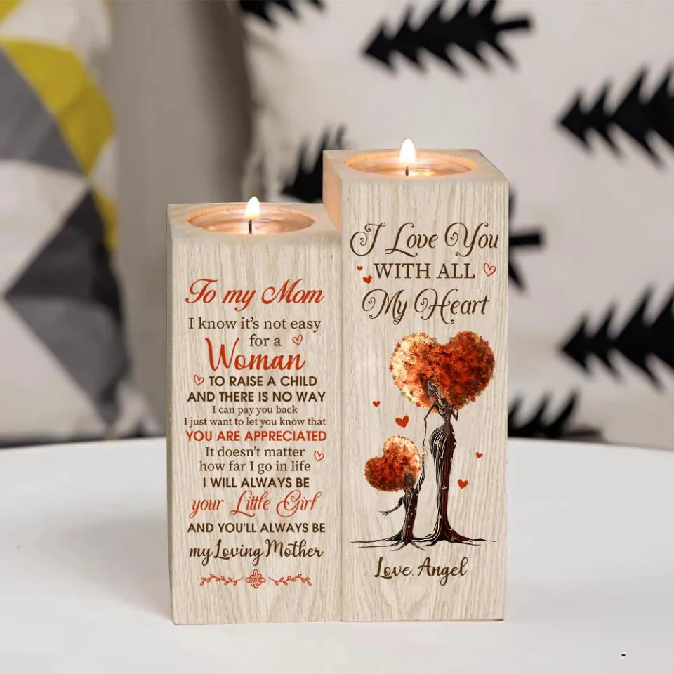 To My Mom I Love You With All My Heart Custom Candle Holder Mother's Day Gift - Image 5
