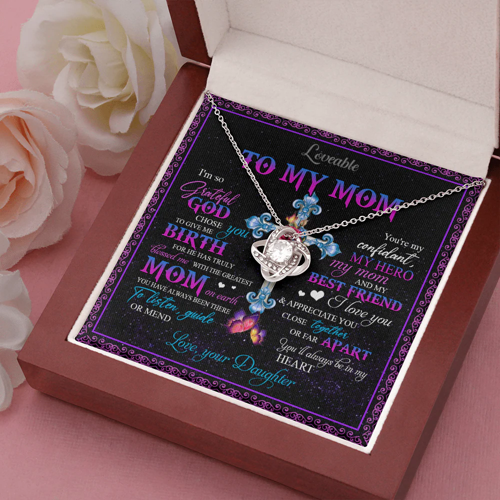 To My Mom You'll Always Be In My Heart White Gold Necklace - Image 6