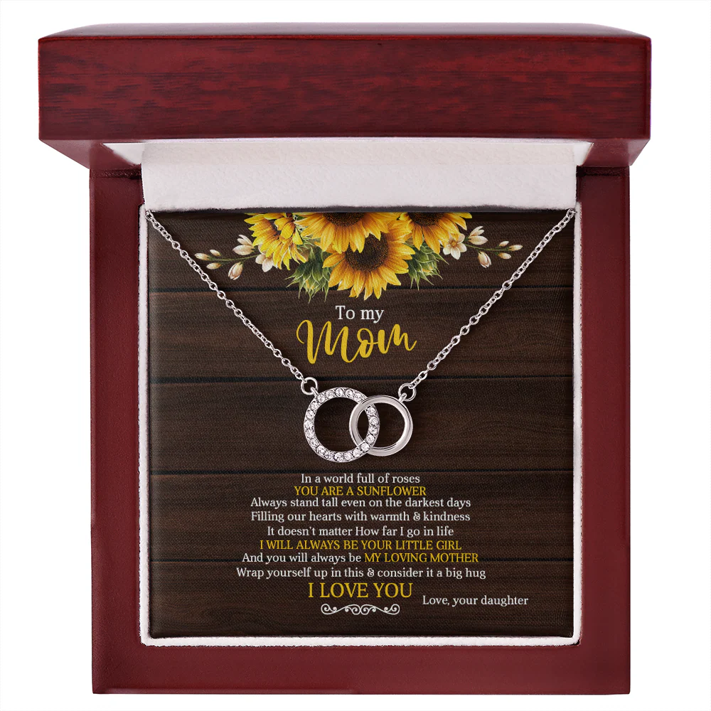To My Mom You're A Sunflower - White Gold Necklace - Gift For Mom - Image 4
