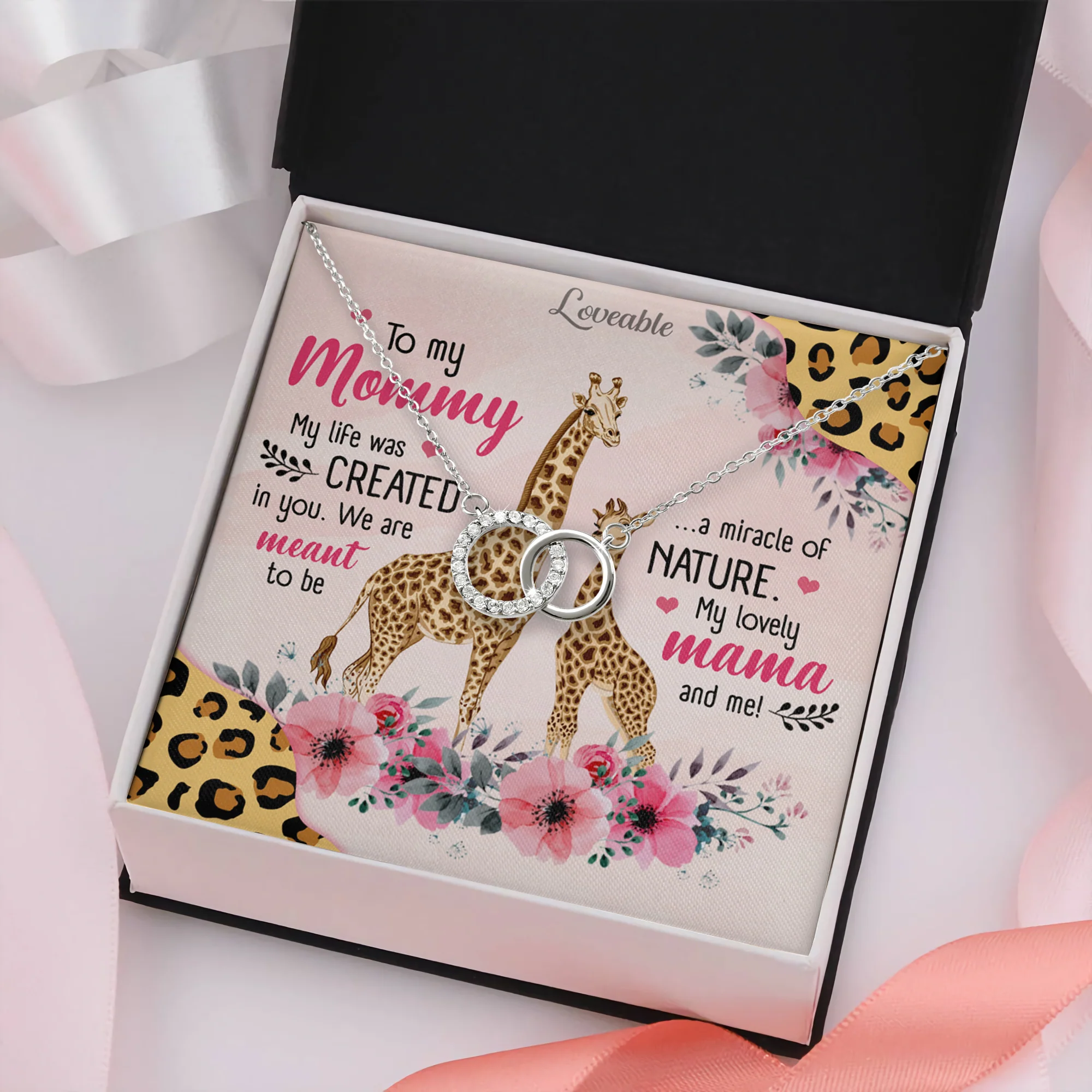 To My Mommy My Lovely Mama And Me White Gold Necklace