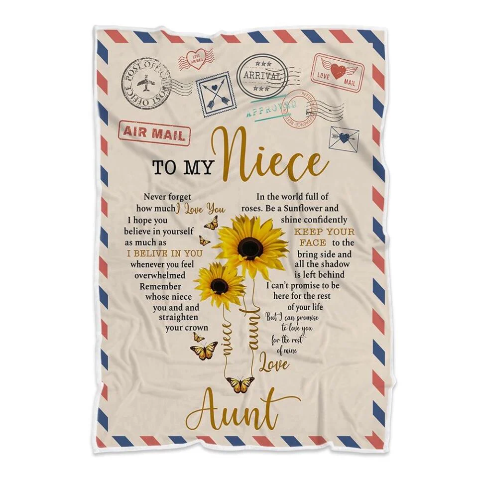 To My Niece - Never Forget How Much I Love You - Personalized Fleece Blanket - Custom Gift for Niece from Aunt - Bedding Decor - Image 4