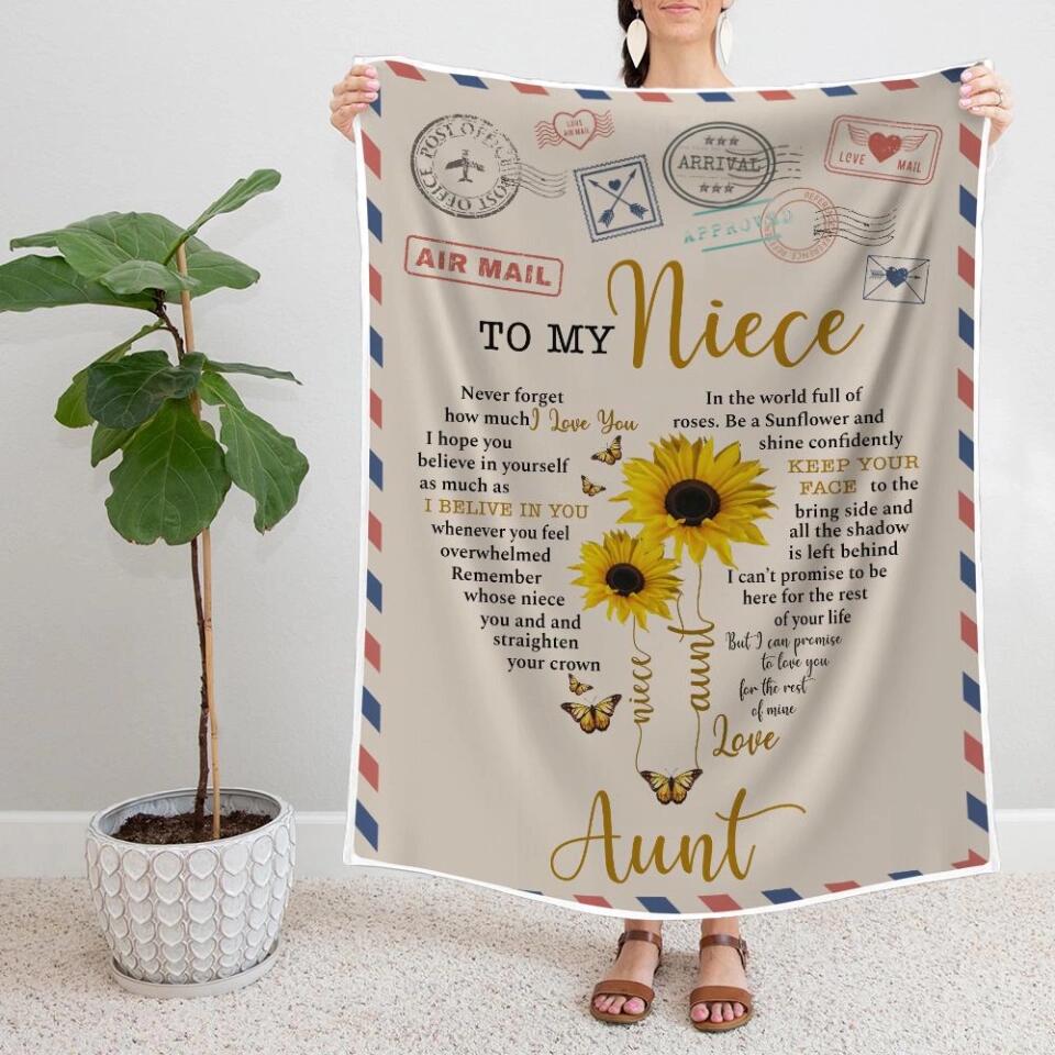 To My Niece - Never Forget How Much I Love You - Personalized Fleece Blanket - Custom Gift for Niece from Aunt - Bedding Decor - Image 5
