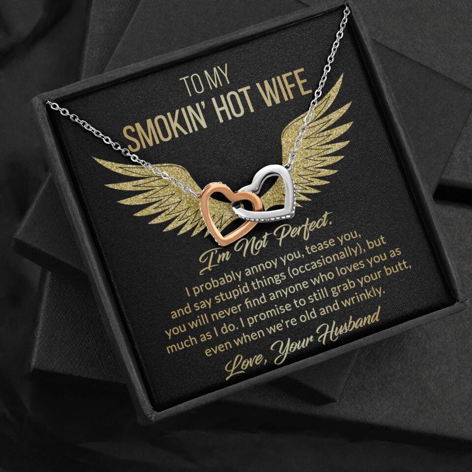 Personalized Valentine Gifts - To My Smokin' Hot Wife Custom Necklace Best Apology Gifts For Wife - Image 16